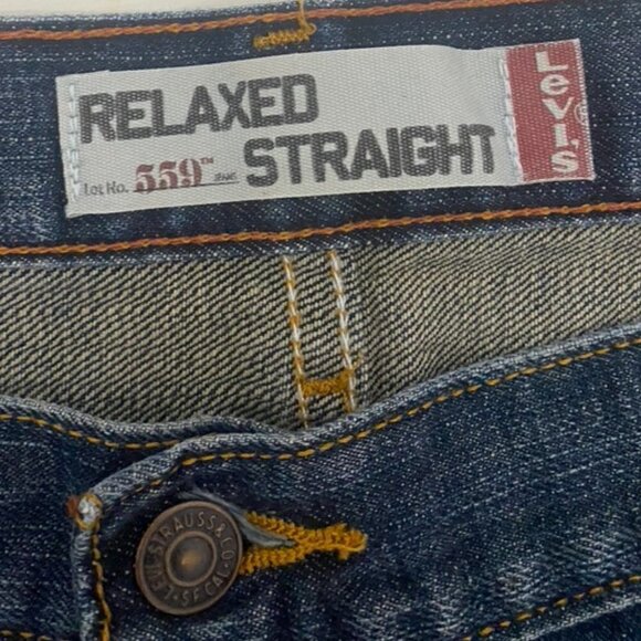 Levi's Men's Dark Wash 559 Relaxed Straight Jeans - Picture 7 of 13